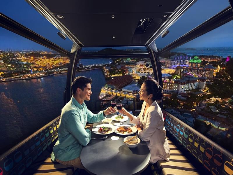 Go on a perfect dinner date with an aerial view of Singapore