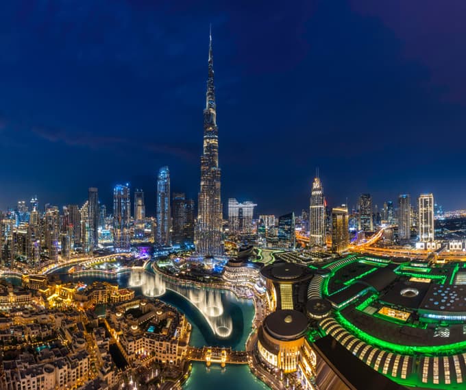 Dubai skyine night view