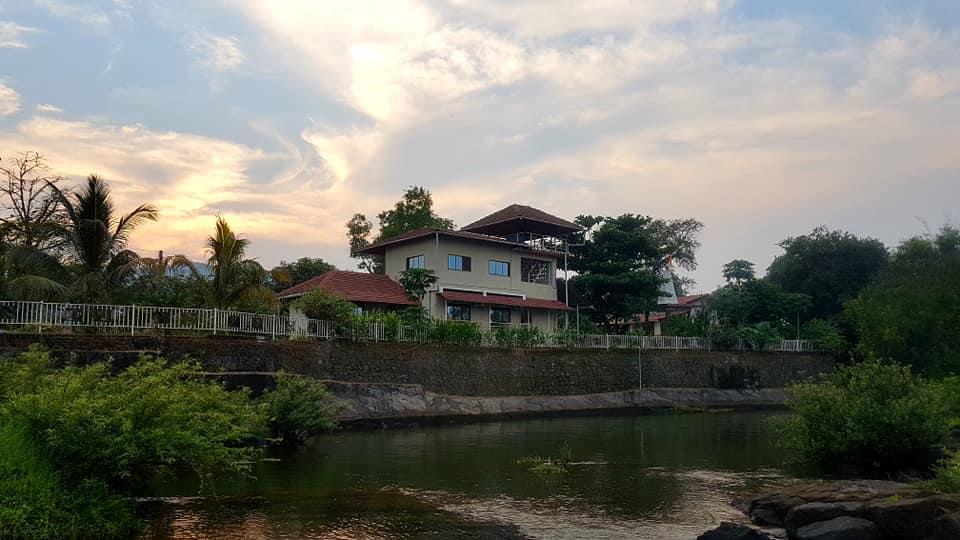 Aerial view of homestay from the lake side