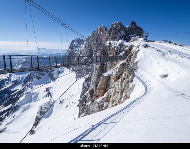 Suspension Bridge Dachstein Glacier Overview