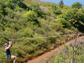 Zip Lining at Ting Lung Island in Hong Kong
