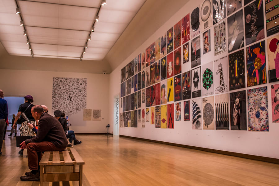 People observing the beautiful art galleries at Stedelijk Museum