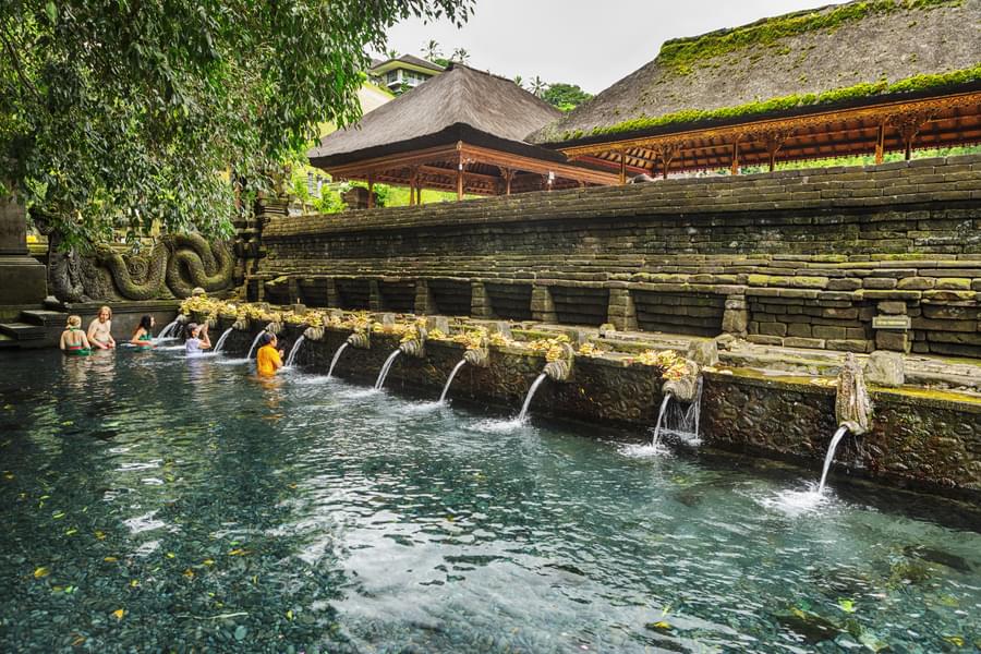 Take a bath in pristine temple water