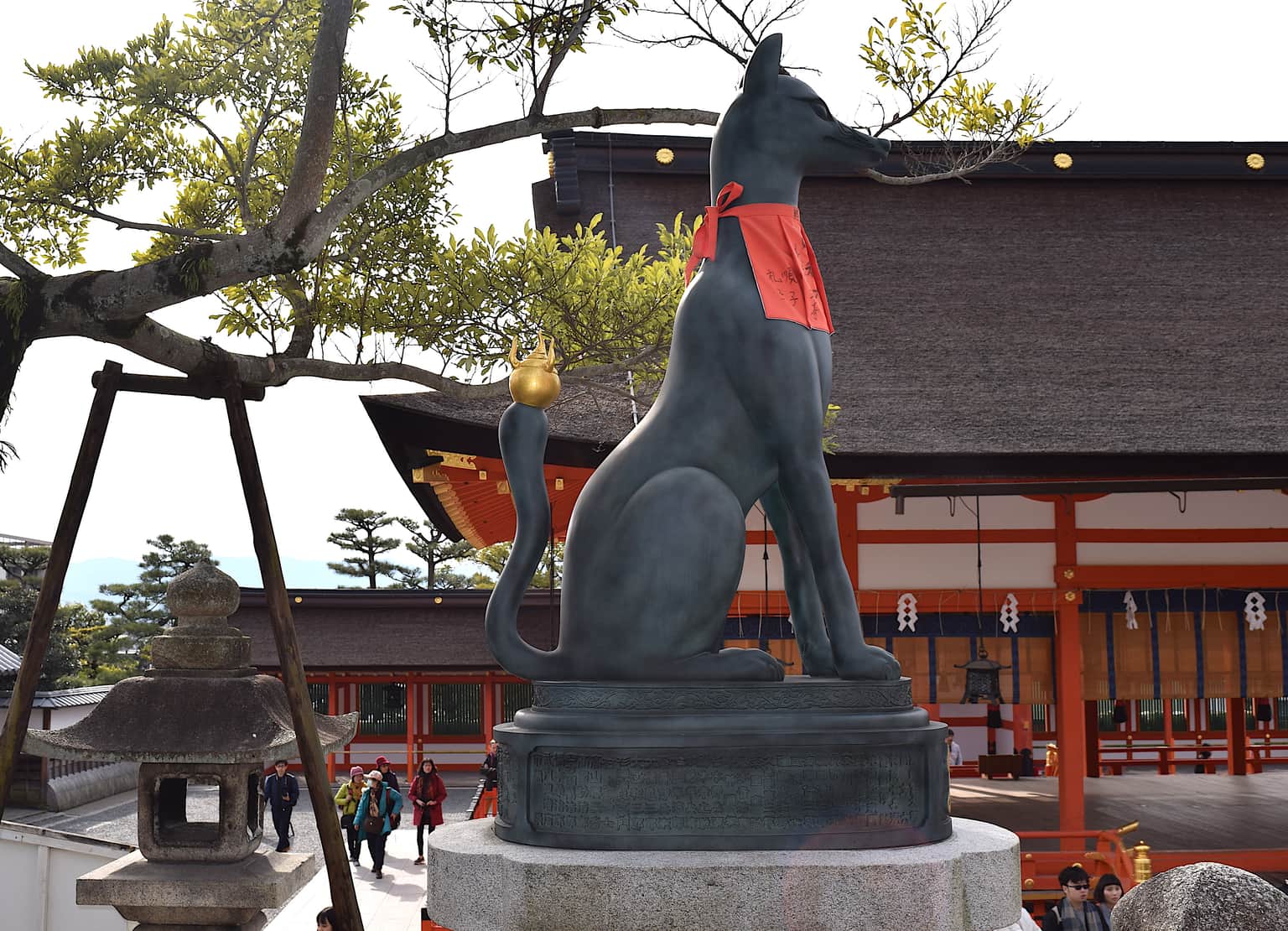 Check out the fox statues
