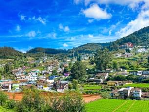 Aerial view of Ooty city