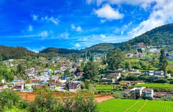 Aerial view of Ooty city