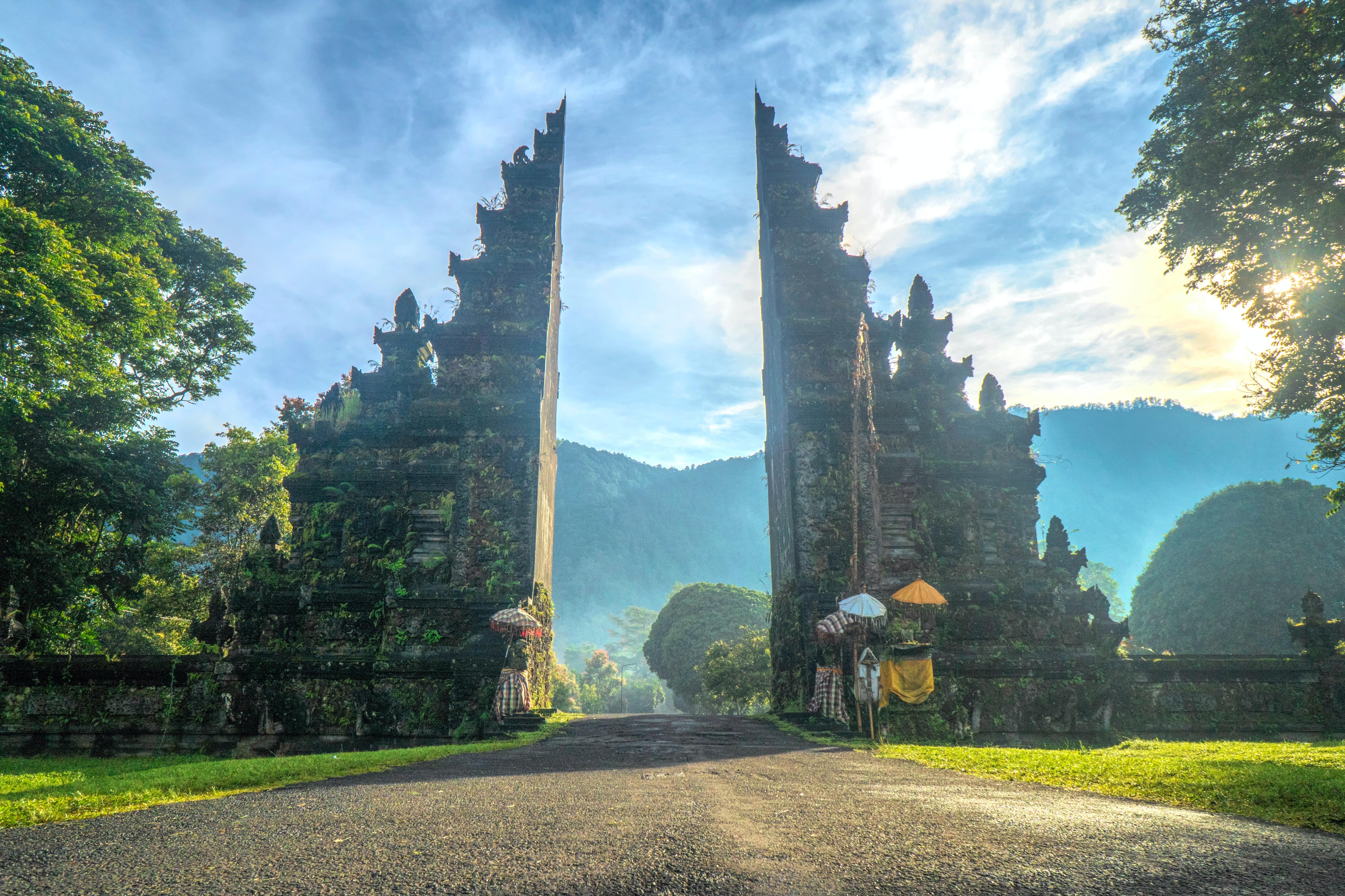 Handara Gate Under Blue Sky in Bali, Indonesia