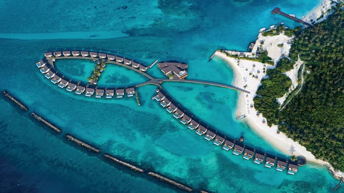 Aerial view of Atmosphere Kanifushi Resort, Maldives