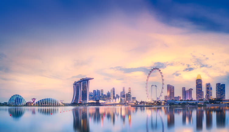 Panaromic View of Singapore City Skyline 