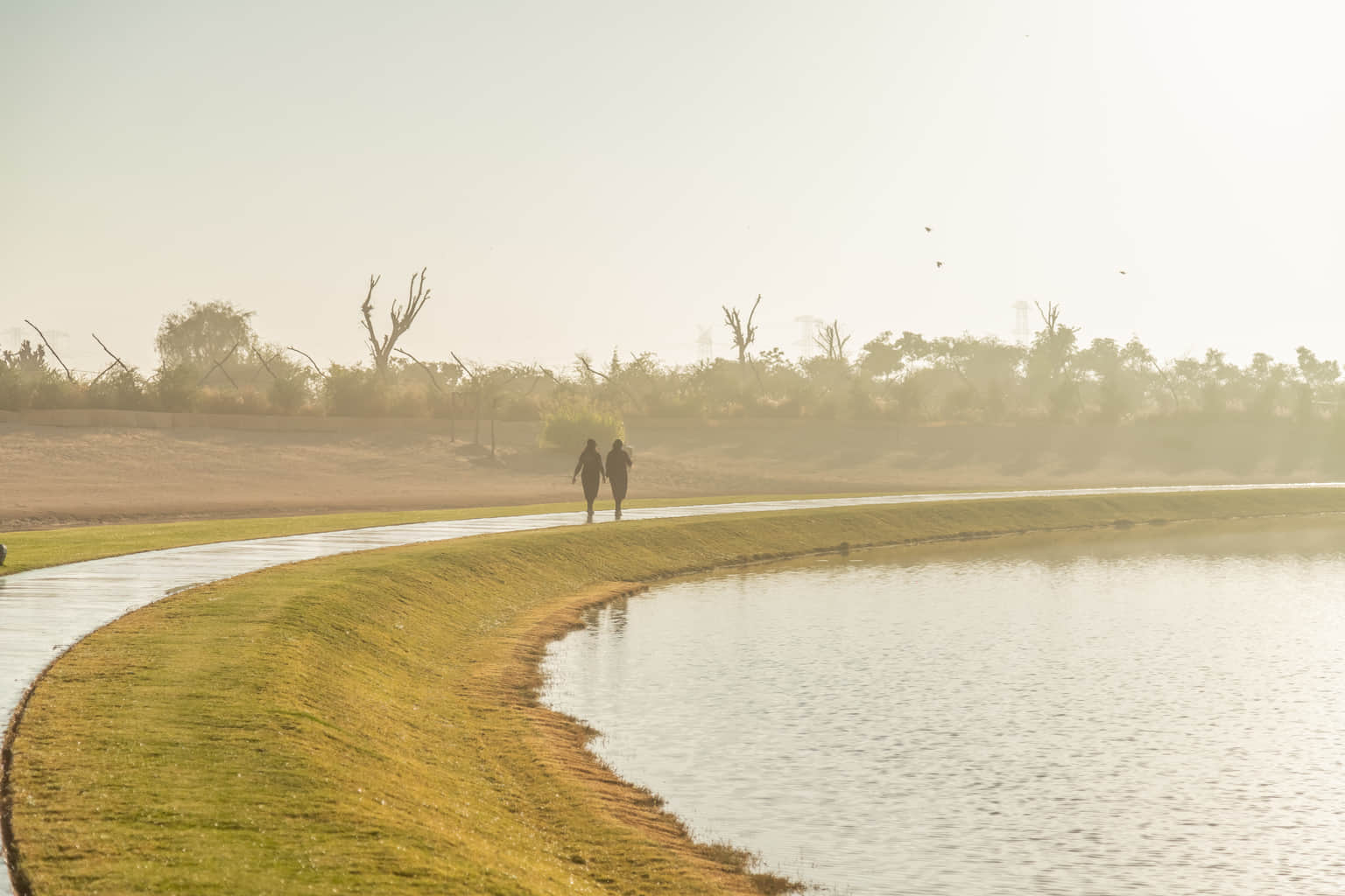Enjoy a walk across the shallow waterways