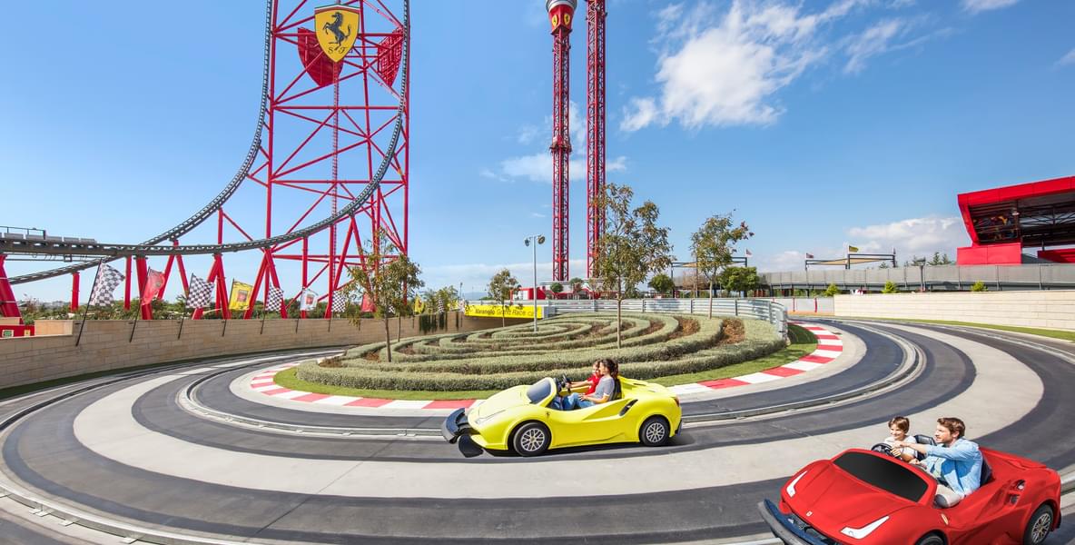 Experience the thrill of Formula One racing at the Ferrari Land Driving Experience