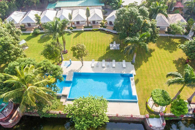 Aerial view of the property