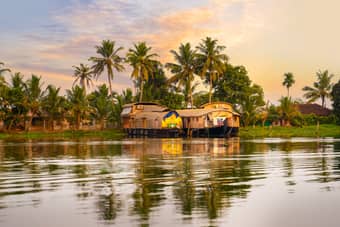 Stunning sunset view in Alleppey, Kerala