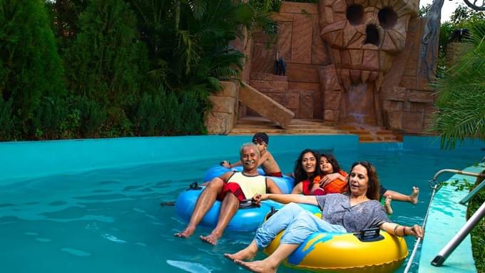 Float calmly along the Lazy River as you drift through curves and cooling waters