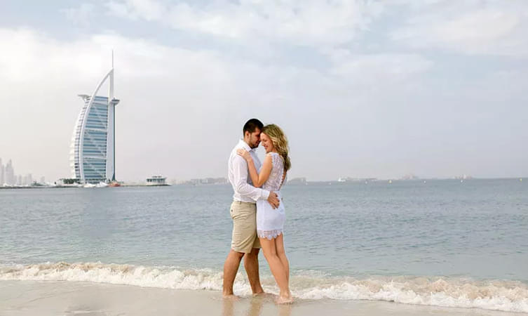 Enjoy the tranquil environment of Jumeirah Beach with your spouse