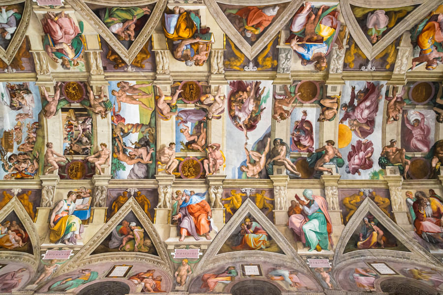 Wonder at Sistine Chapel's ceiling.
