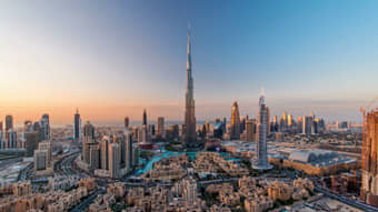 A landscape view of the tallest building in the world