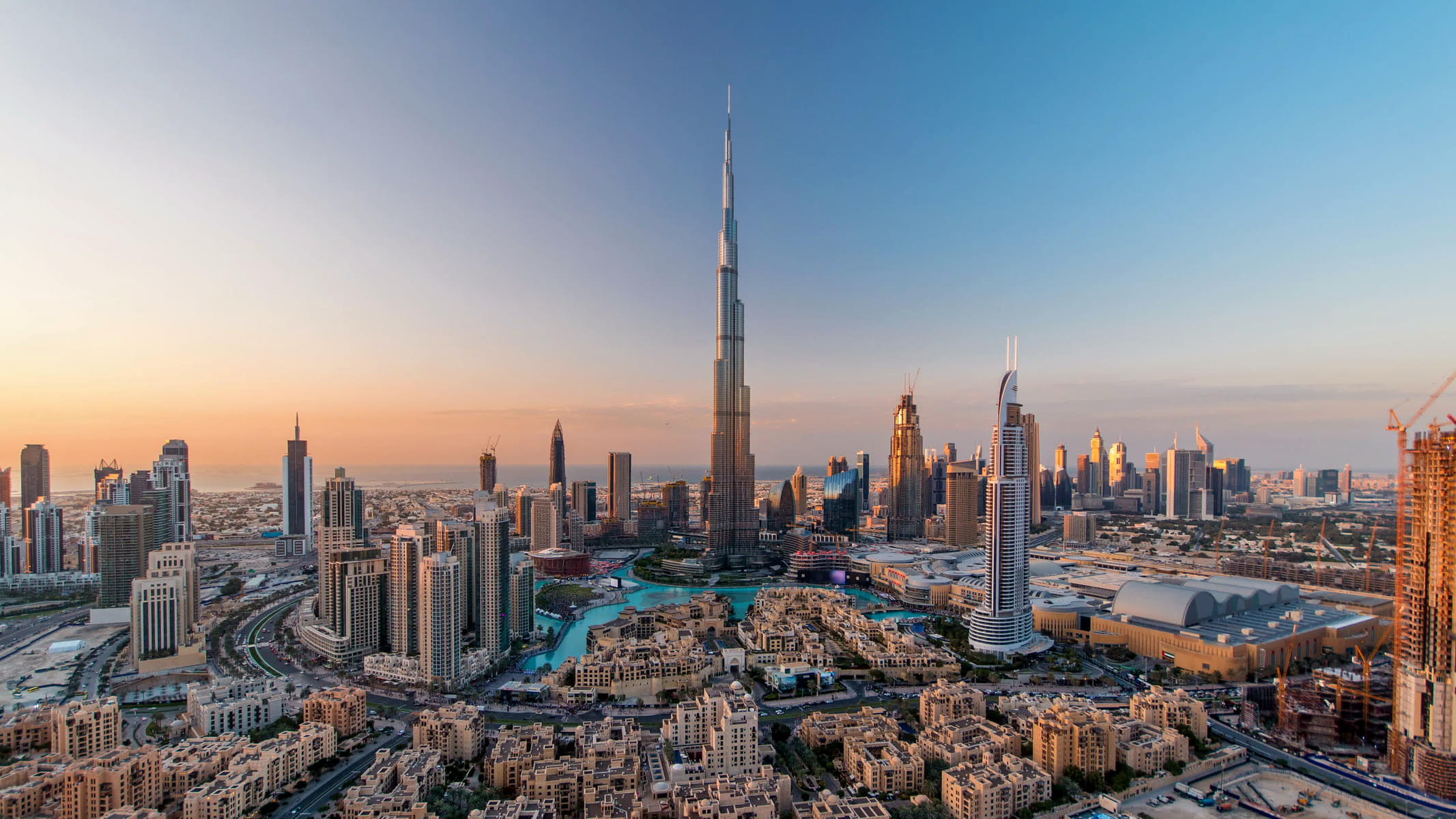 A landscape view of the tallest building in the world