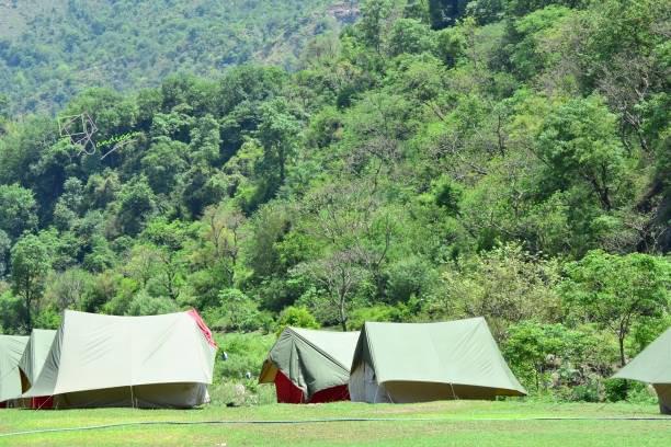 Camp Beside the Beas River Gorge