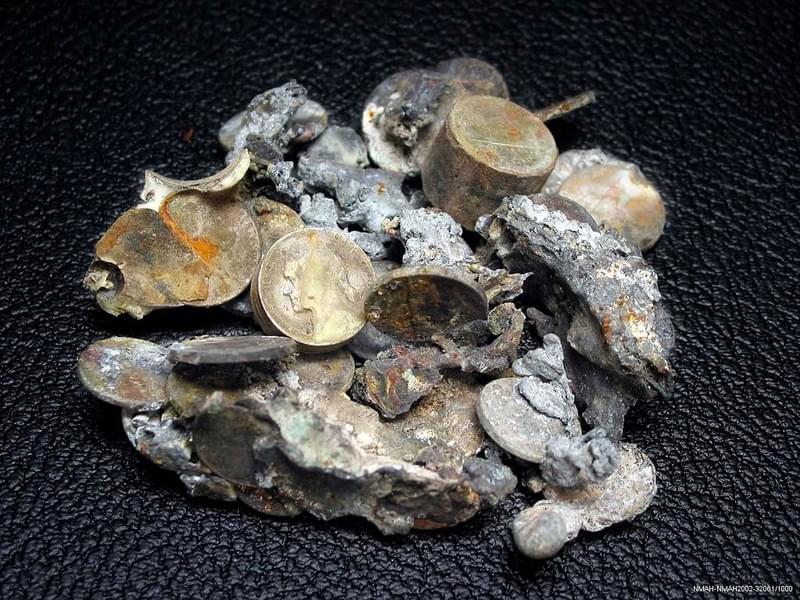 Melted coins recovered from the World Trade Center