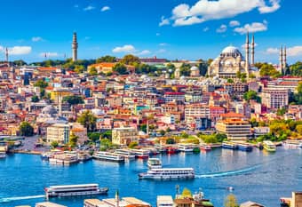 Tourists enjoying Bosphorus Cruise