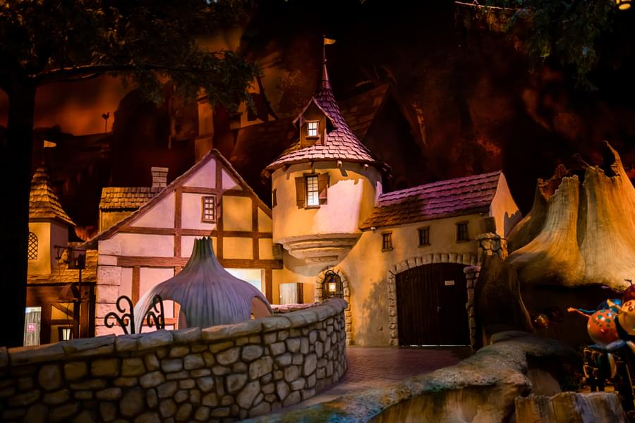 Admire the beautifully build set of Smurfs Entertainment Village