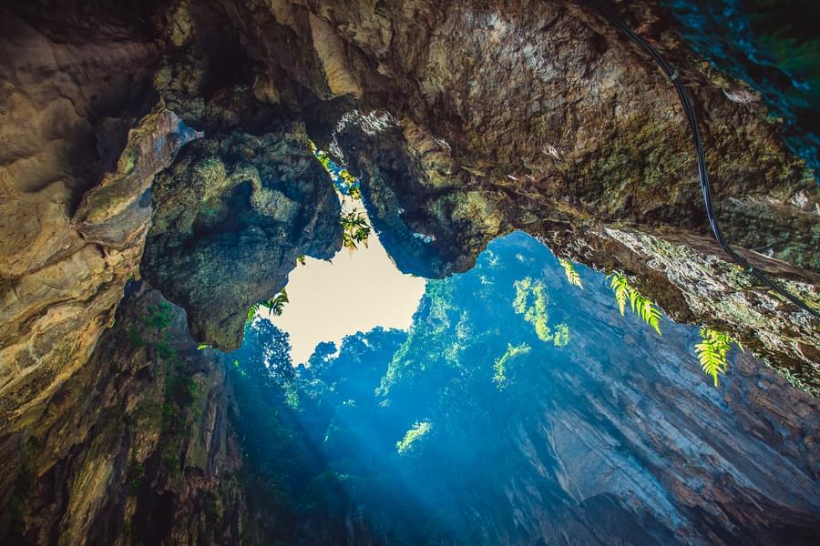 Marvel at the view from inside the cave