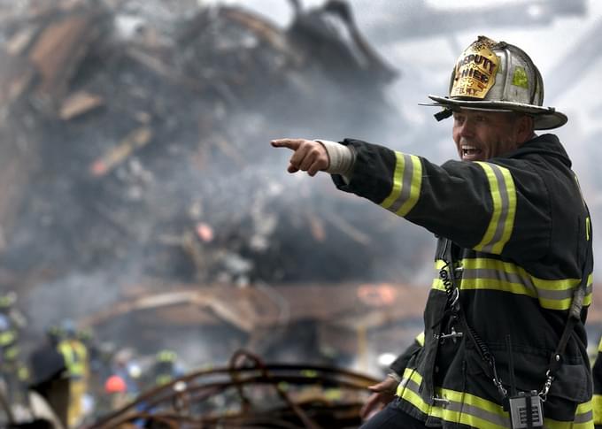 Fireman at 9/11 Ground Zero