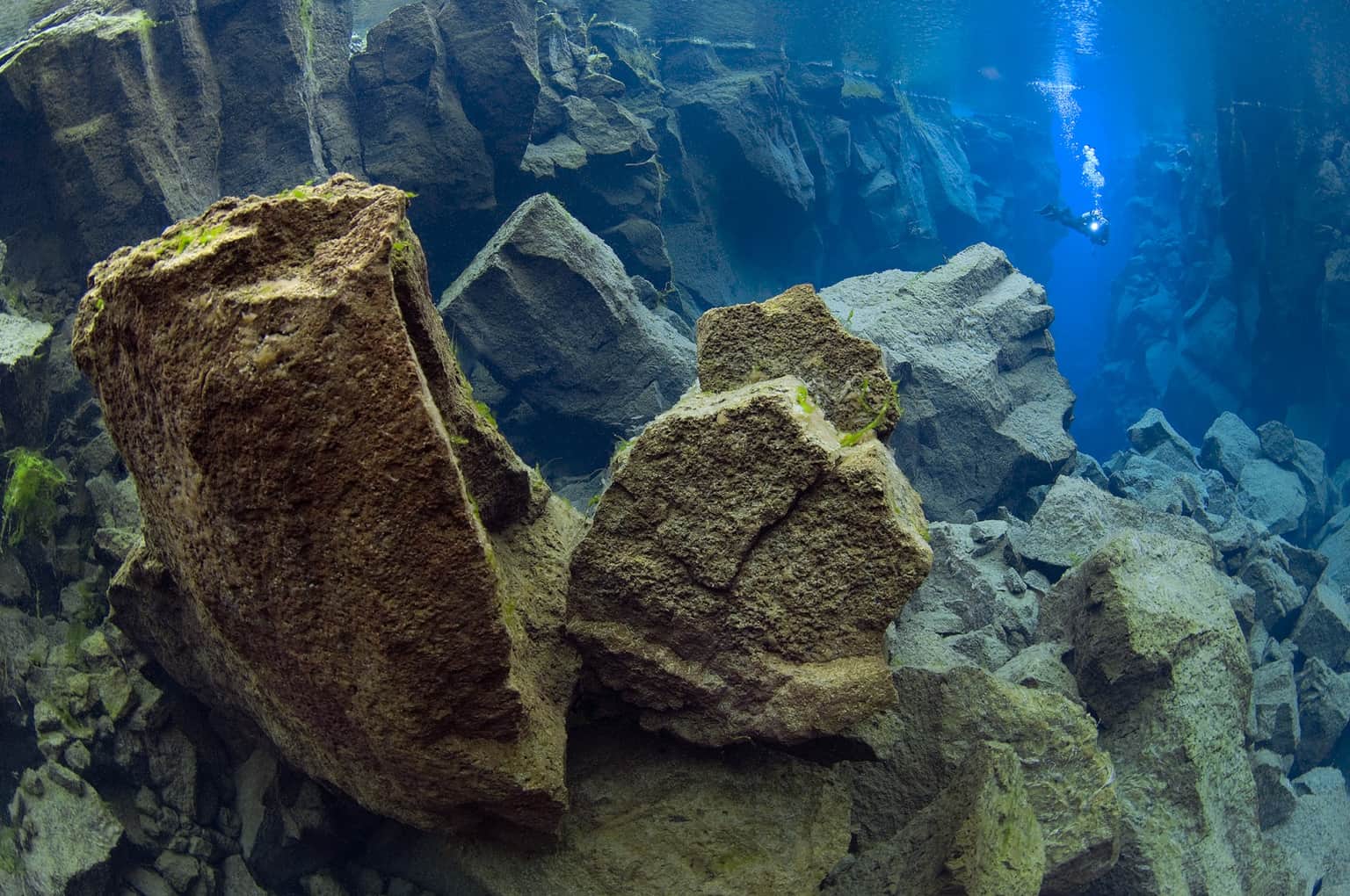 Explore the underground Silfra Cathedral