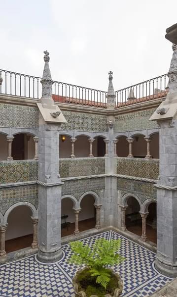 The Courtyard of Arches Inside Pena Palace