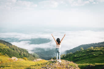 Tourist admring views of Munnar hill station