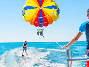 Enjoy parasailing adventure on the azure waters