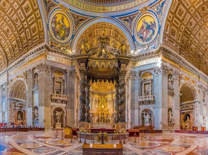 Marvel at the architecture and ambiance of St. Peter's Basilica