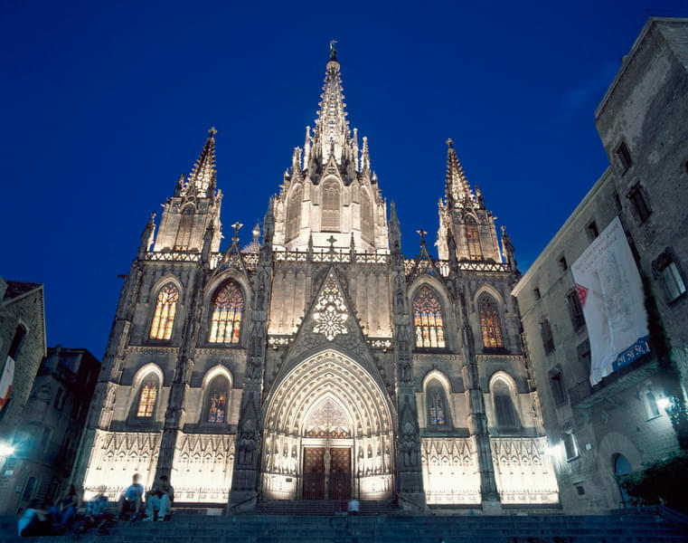 Beautiful view of the cathedral in night
