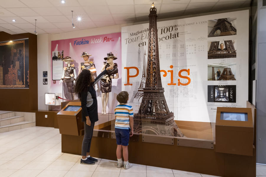 Marvel at famous Parisian monuments i.e. Eiffel Tower made from chocolate