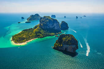 The stunning aerial view of the Krabi islands