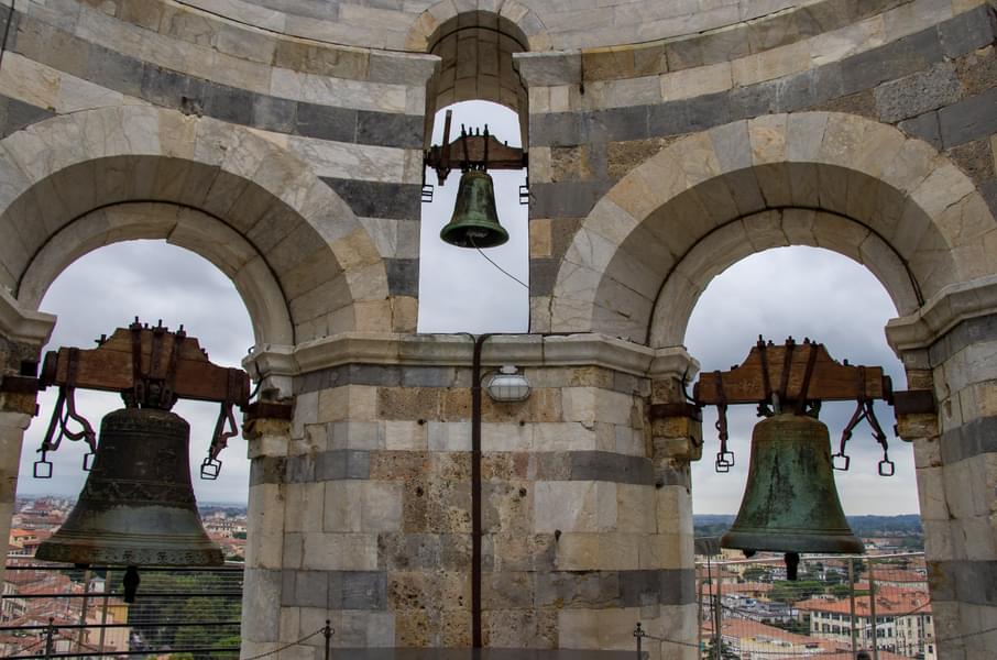 Bells of the campanile at the top of the Leaning Tower of Pisa