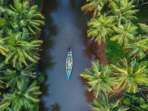 Scenic backwaters of Poovar Island