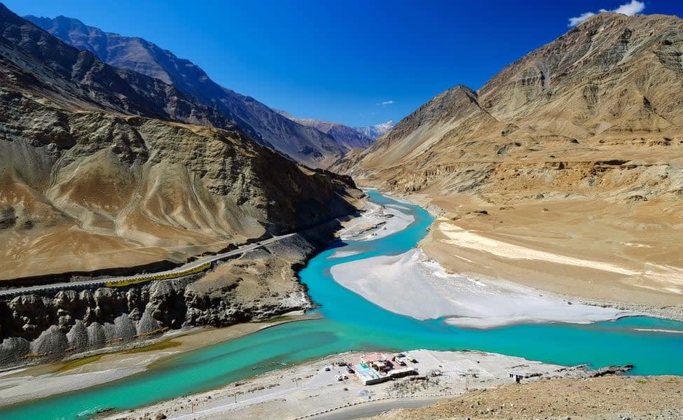 Witness the magical confluence of Zanskar and Indus rivers that embodies the true spirit of Ladakh's natural wonders.