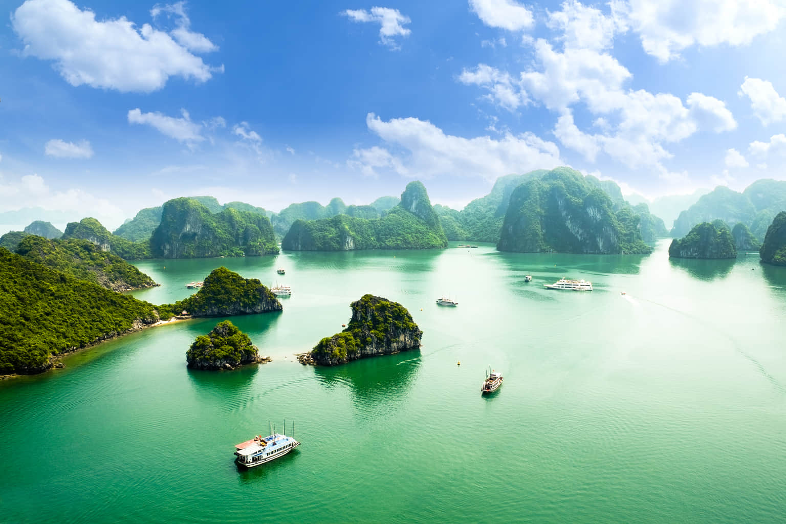 Aerial view of Halong Bay