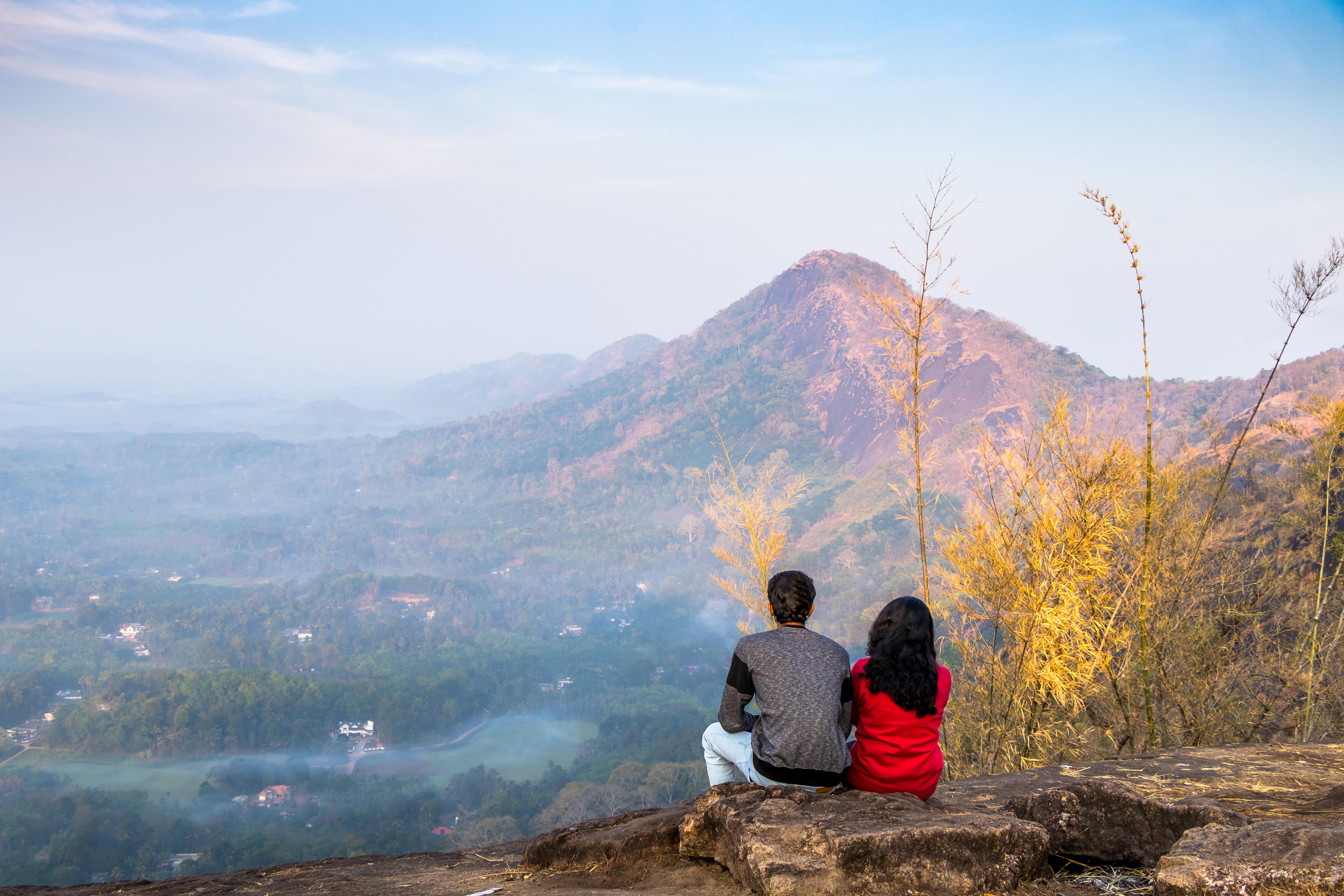 Couple admiring scenery in Kerala