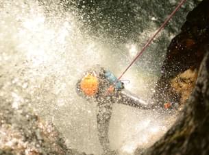 Waterfall rappelling 