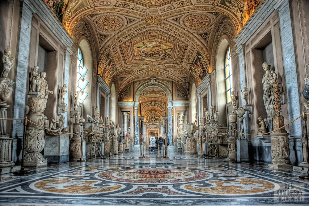 Witness the marble works and sculptures throughout the museum corridors