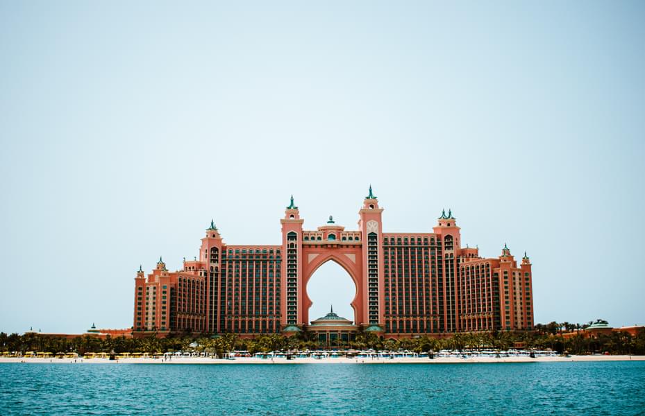 View of The Atlantis Dubai from the Yacht