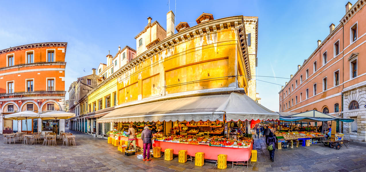 The famous Rialto Market of Venice