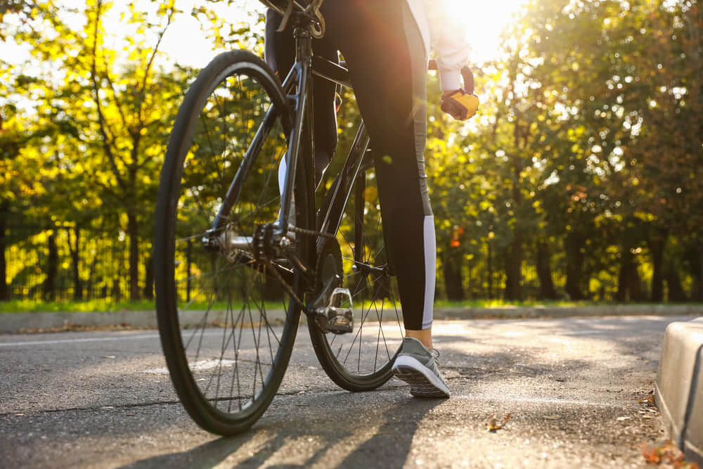 Cycling across the park
