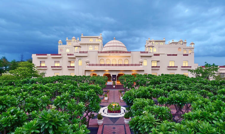 The resort surrounded with lush greens