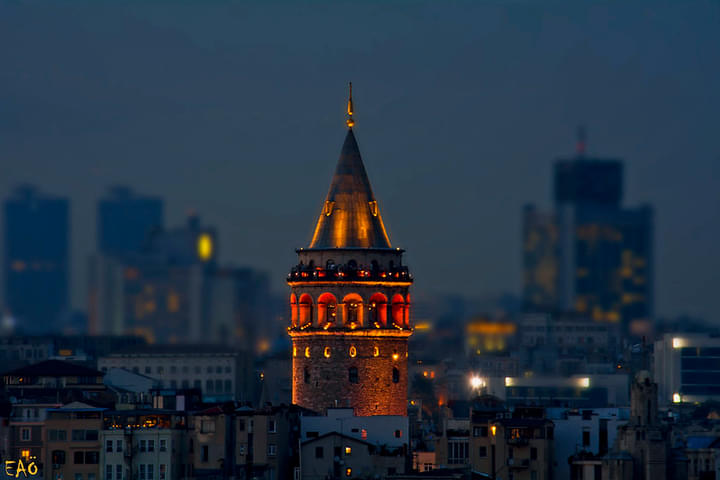 Galata Tower at Night-time