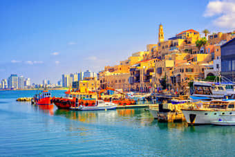 Enjoy a walk through the Old Jaffa Port in Tel Aviv, offering stunning Mediterranean views