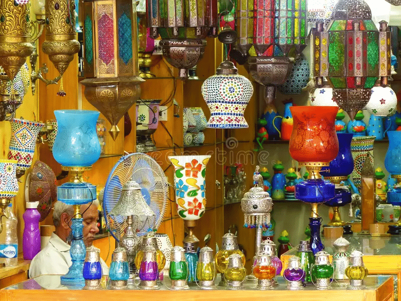 Explore blue pottery from Pink City